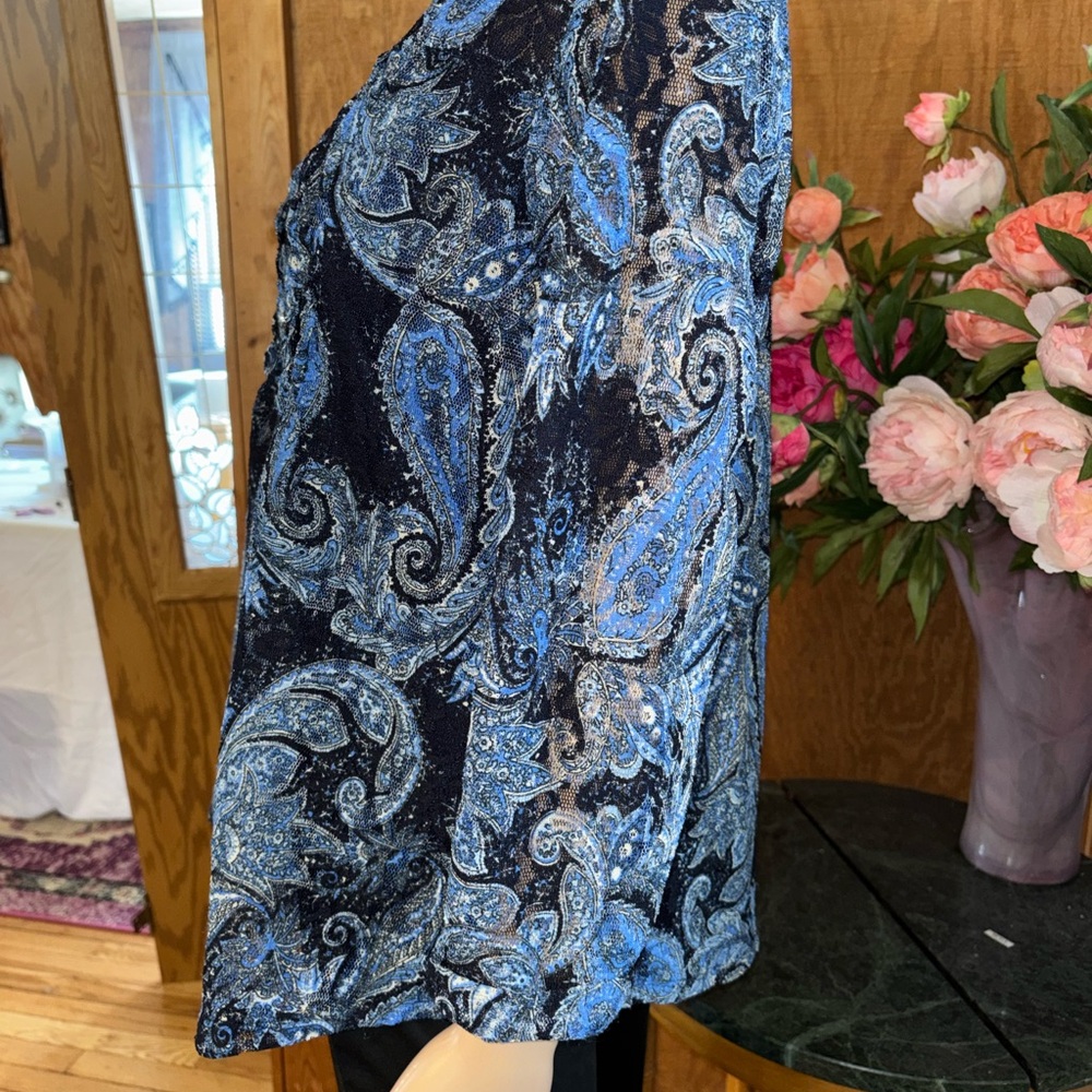 Westport XL Blue Paisley Tunic Blouse - Picture 4 of 8